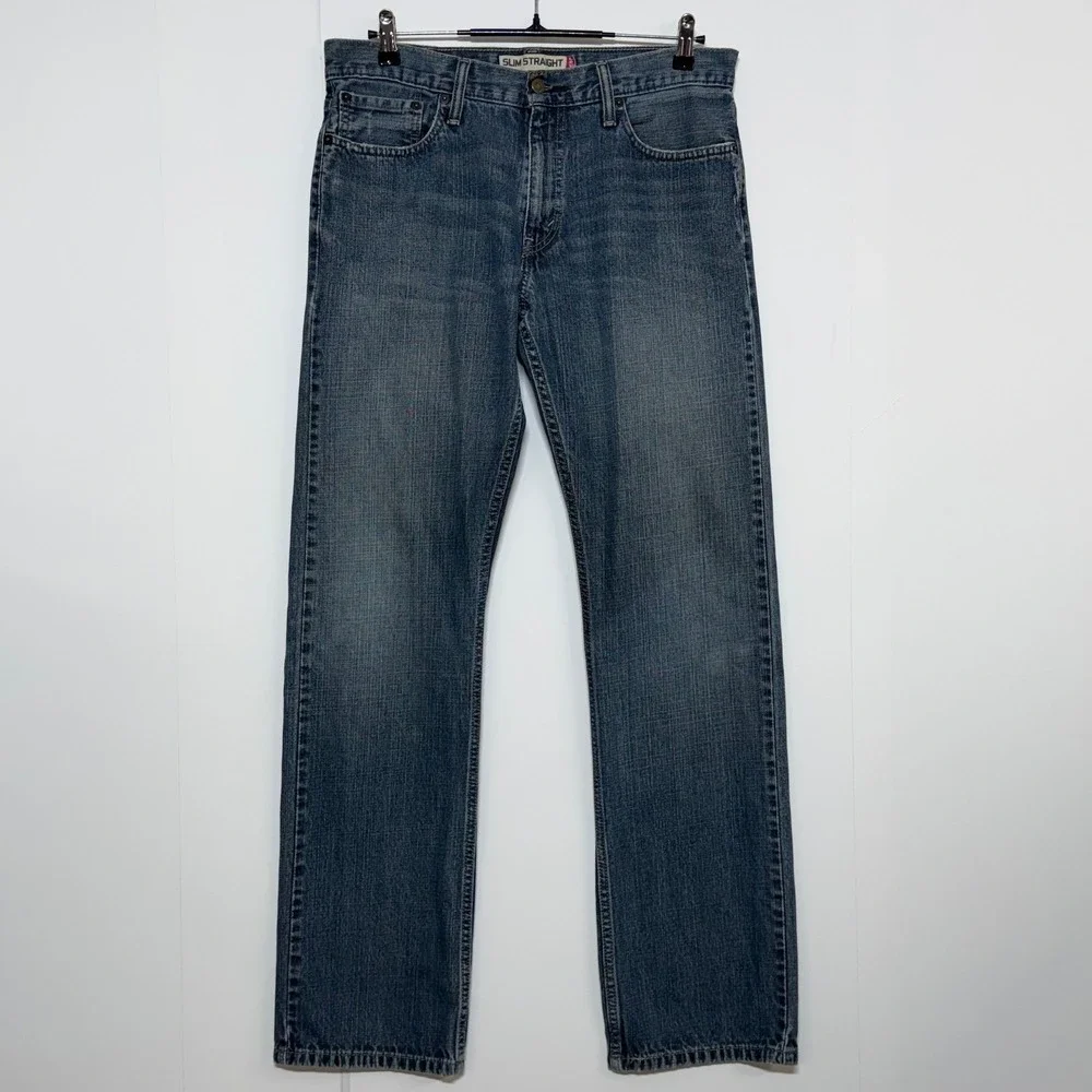 Levis 514 Jeans Mens 34x34 Blue Denim Slim Straight Leg Medium Wash Workwear